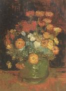 Vincent Van Gogh Vase with Zinnias (nn04) oil on canvas